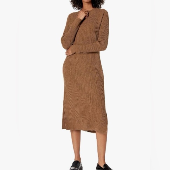 The Drop Dresses & Skirts - NWT - The Drop Women's Brown Ribbed Midi sweater dress